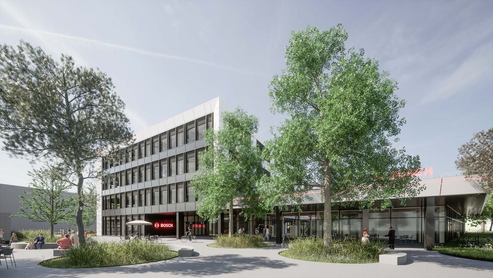 Visualisierung des neuen Verwaltungsgebäudes, Bezug im Frühjahr 2025. (Bilder: Andre Roth/Zürich, ©Itten+Brechbühl AG)